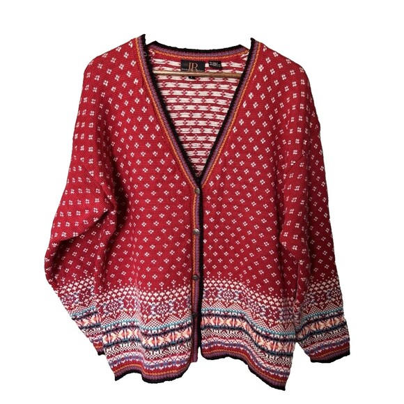 Jenny Buchanan Cardigan Large Sweater Wool Angora Nordic Icelandic Holidays - Picture 1 of 9